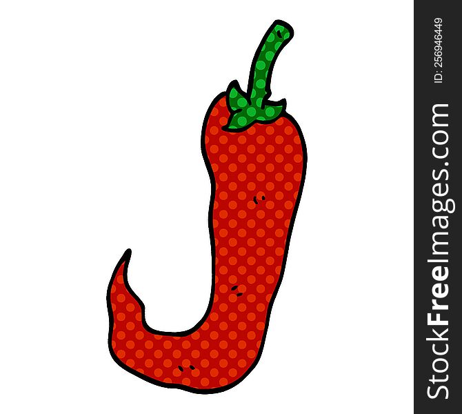 cartoon doodle red hot chilli pepper