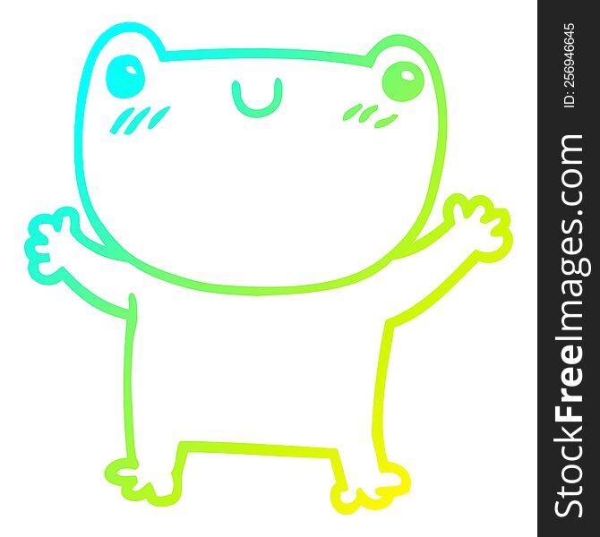 cold gradient line drawing cartoon frog