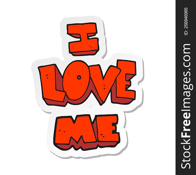 sticker of a i love me cartoon symbol