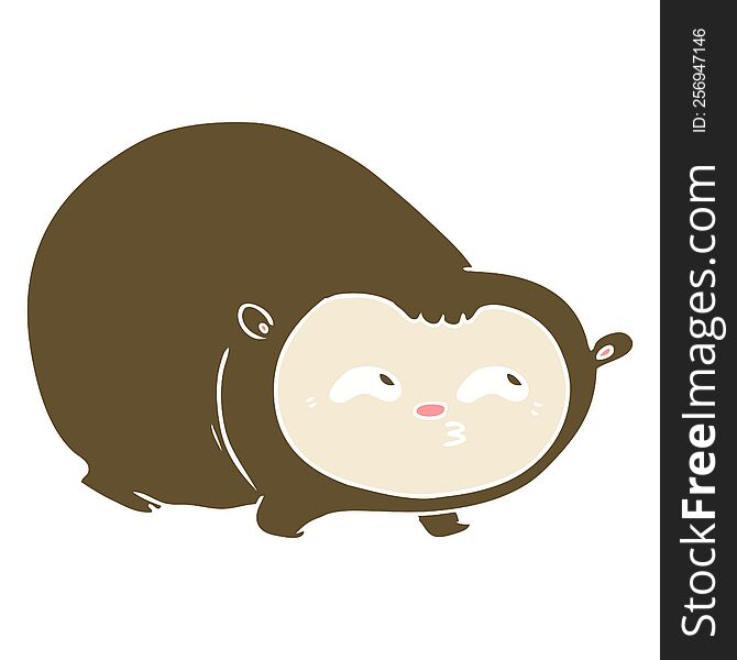 flat color style cartoon wombat