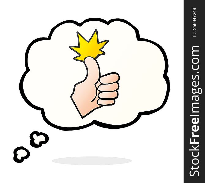 Thought Bubble Cartoon Thumbs Up