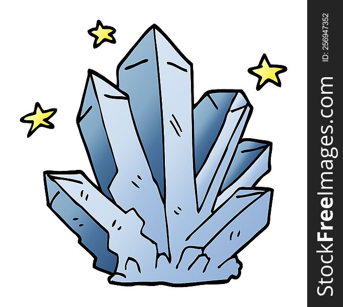 cartoon doodle magic crystal