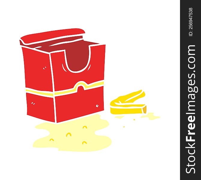Flat Color Style Cartoon Empty Box Of Fries