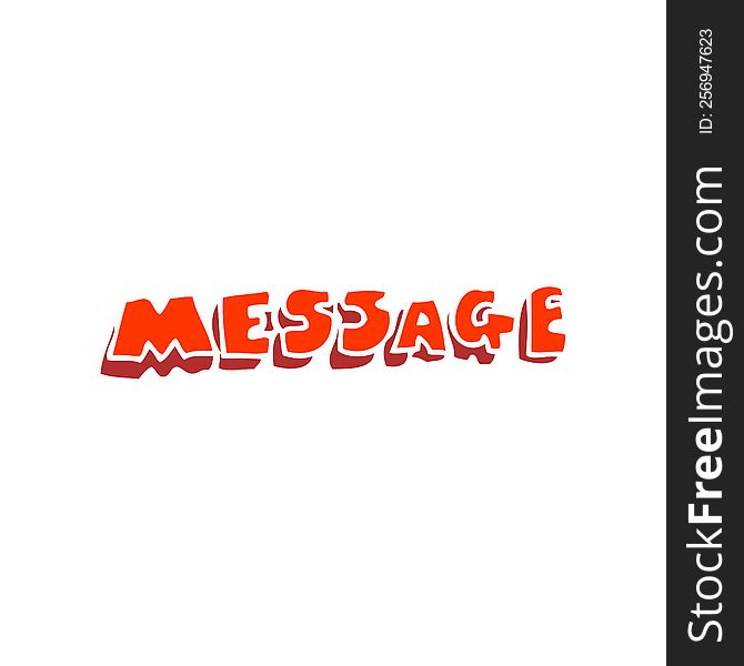 flat color illustration of message text. flat color illustration of message text