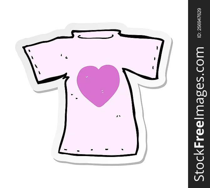 Sticker Of A Cartoon Love Heart Tee
