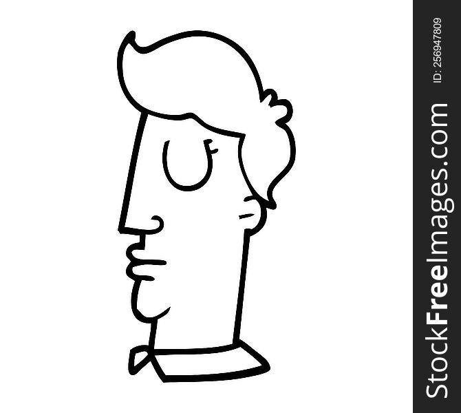 Line Drawing Cartoon Human Head