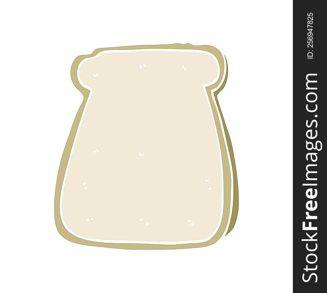 Flat Color Style Cartoon Slice Of Bread