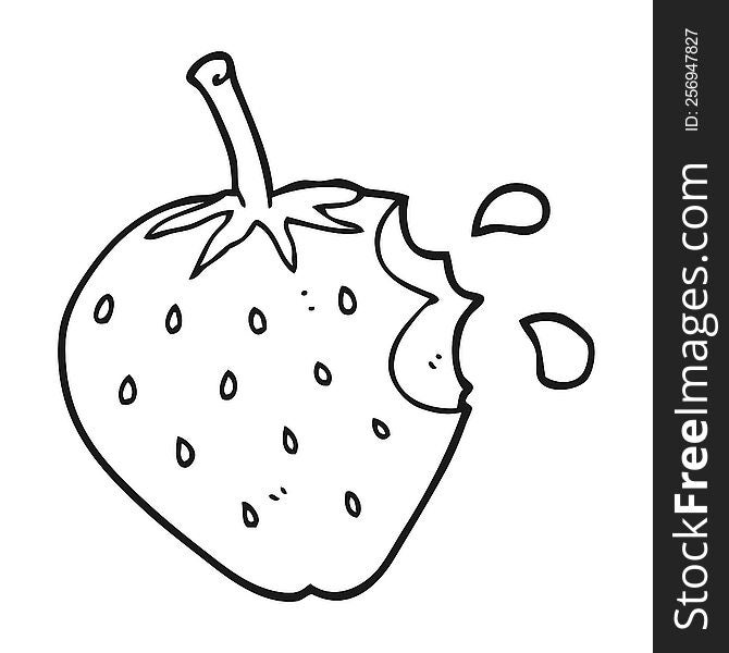 Black And White Cartoon Strawberry