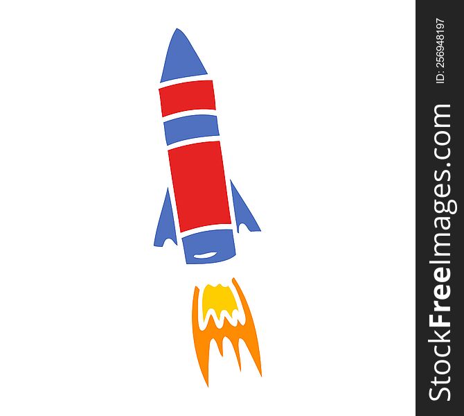 Cartoon Doodle Of A Space Rocket