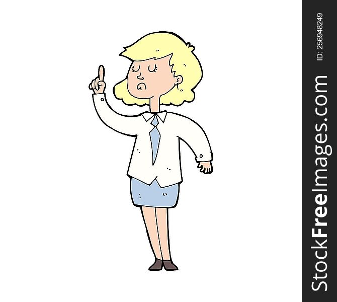 cartoon woman making point