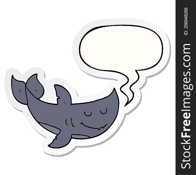 Cartoon Shark And Speech Bubble Sticker