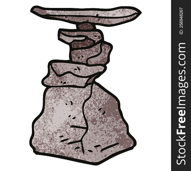 cartoon doodle stacked rocks