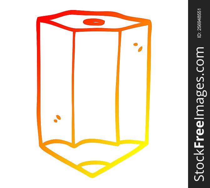 warm gradient line drawing of a cartoon colored pencil