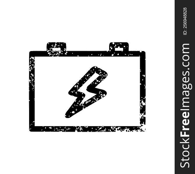 industrial battery distressed icon symbol