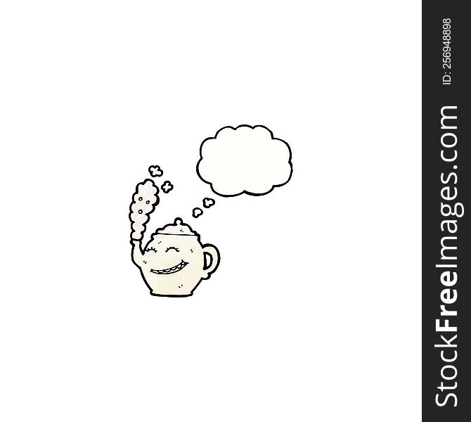 teapot with thought bubble cartoon