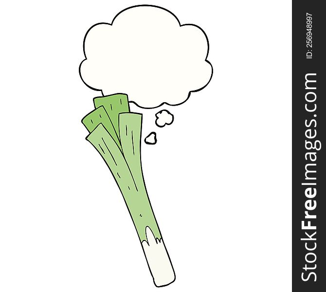 cartoon leeks with thought bubble. cartoon leeks with thought bubble