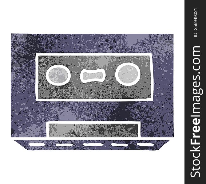 retro cartoon doodle of a retro cassette tape