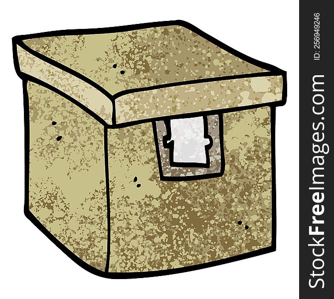 grunge textured illustration cartoon evidence box