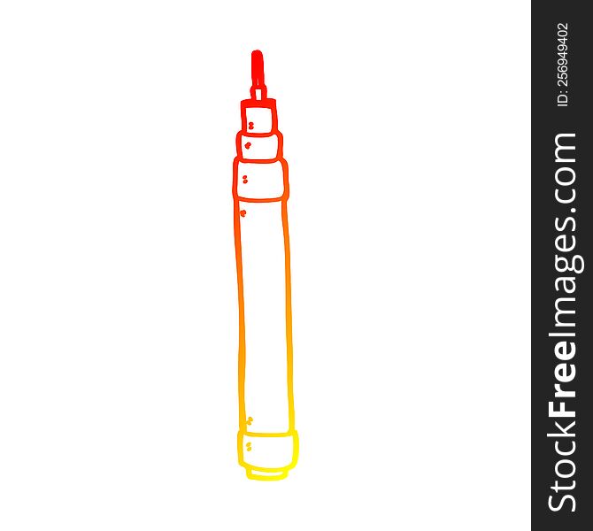 warm gradient line drawing of a cartoon pen