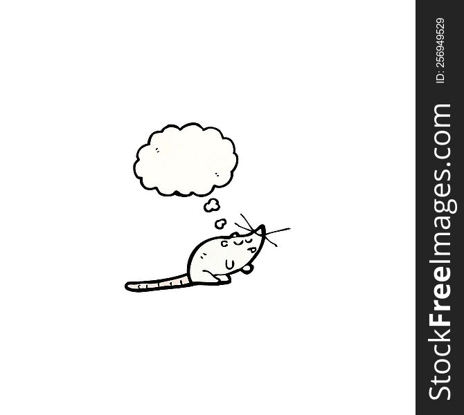 white mouse with thought bubble