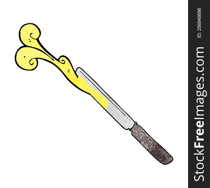 freehand drawn texture cartoon butter knife
