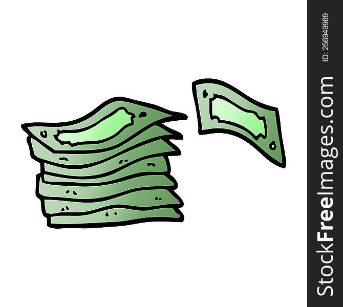 cartoon doodle stack of money