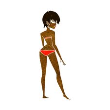 Free Cartoon Woman In Bikini Stock Photo - 256950510