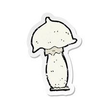 Retro Distressed Sticker Of A Cartoon Mushroom Royalty Free Stock Photo
