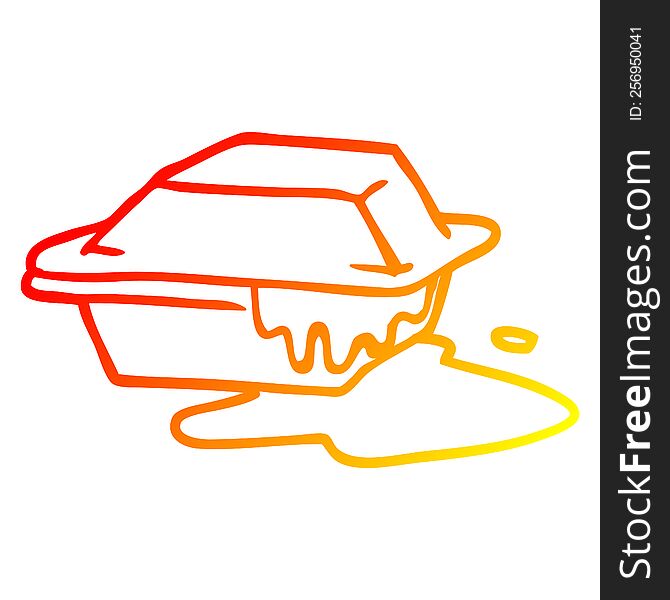 Warm Gradient Line Drawing Cartoon Cheesy Takeout