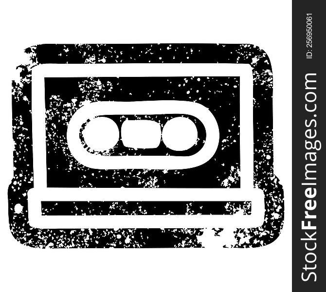 cassette tape distressed icon symbol