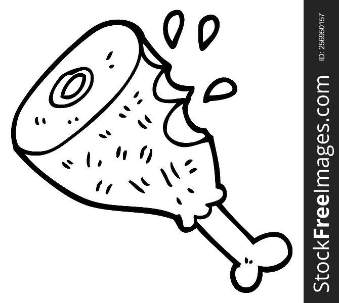 line drawing cartoon cooked meat