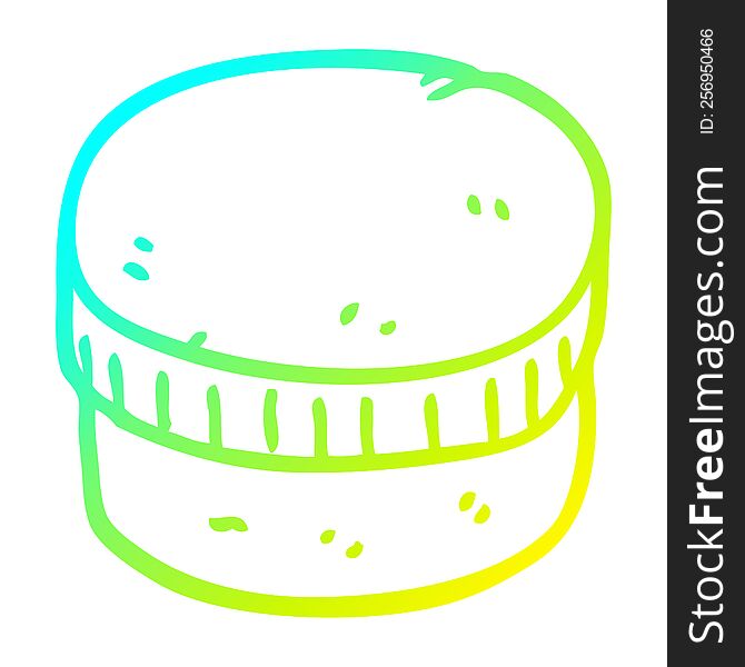 cold gradient line drawing of a cartoon moisturizer jar