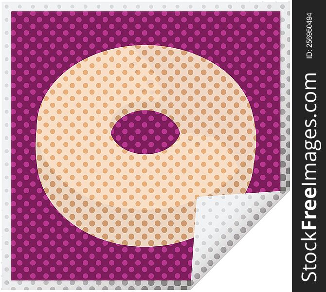 donut graphic vector illustration square sticker. donut graphic vector illustration square sticker