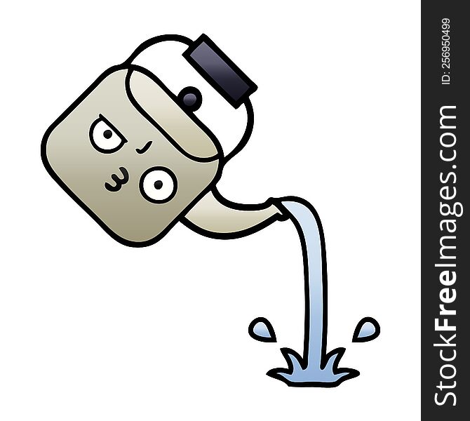 gradient shaded cartoon of a pouring kettle