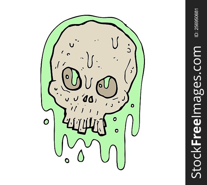 cartoon slimy skull