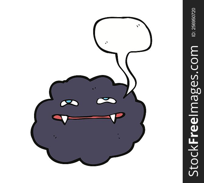 cartoon vampire cloud with speech bubble