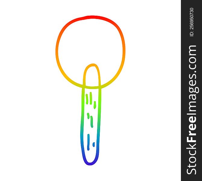 Rainbow Gradient Line Drawing Cartoon Candy Lollipop