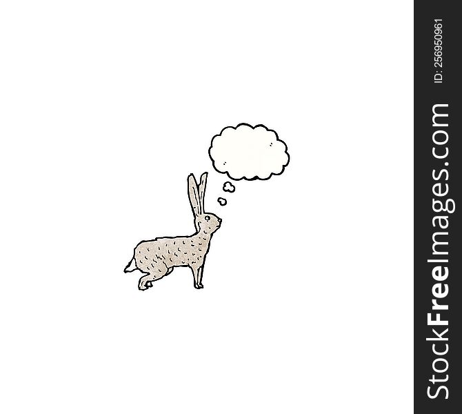 Illustrated Rabbit With Thought Bubble