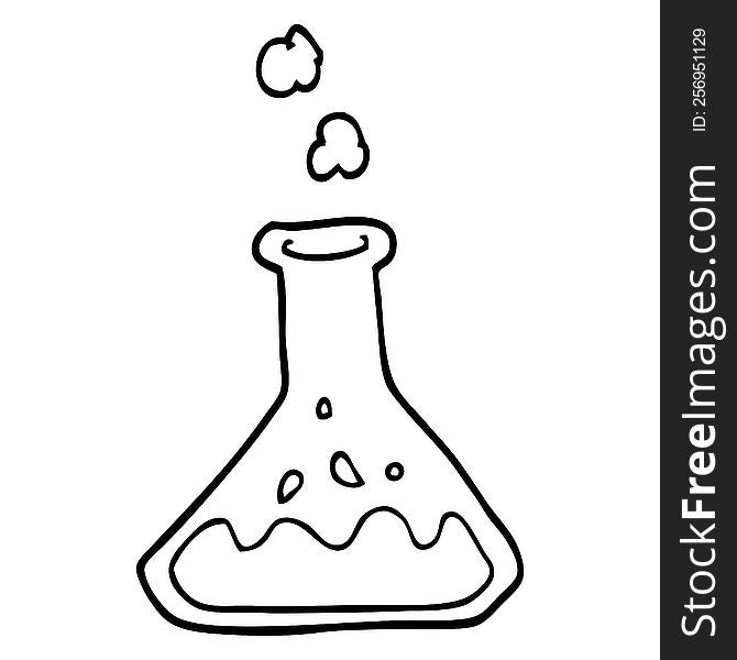 line drawing cartoon science experiment
