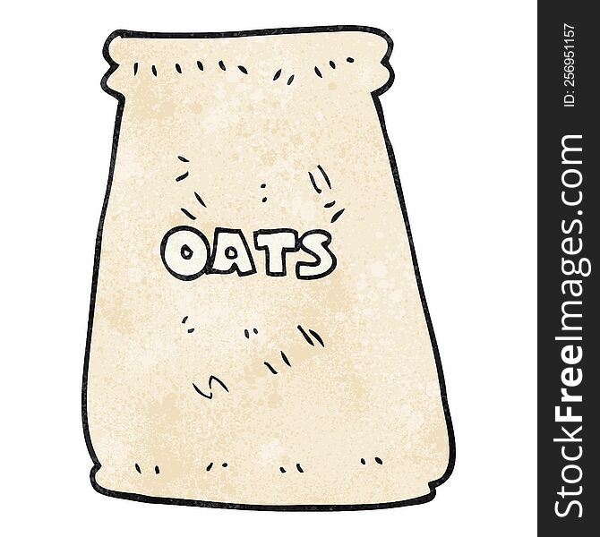 freehand textured cartoon bag of oats