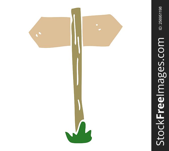 Cartoon Doodle Sign Posts