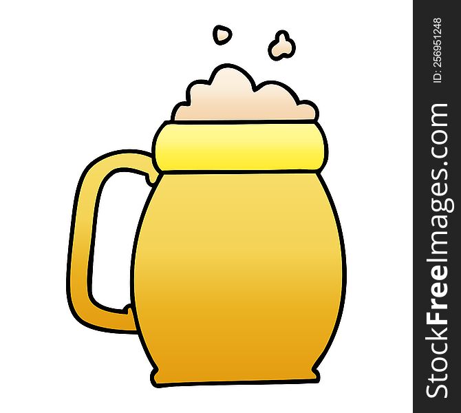 Quirky Gradient Shaded Cartoon Pint Of Beer