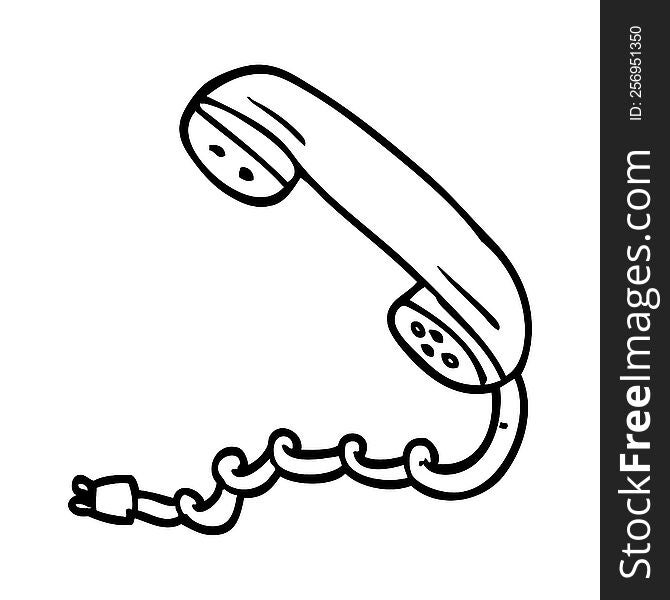 Line Drawing Cartoon Phone Handset