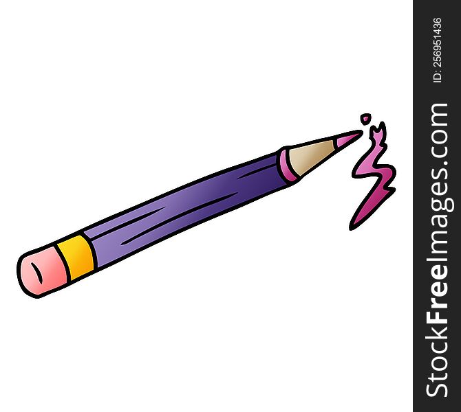 gradient cartoon doodle of a coloured pencil