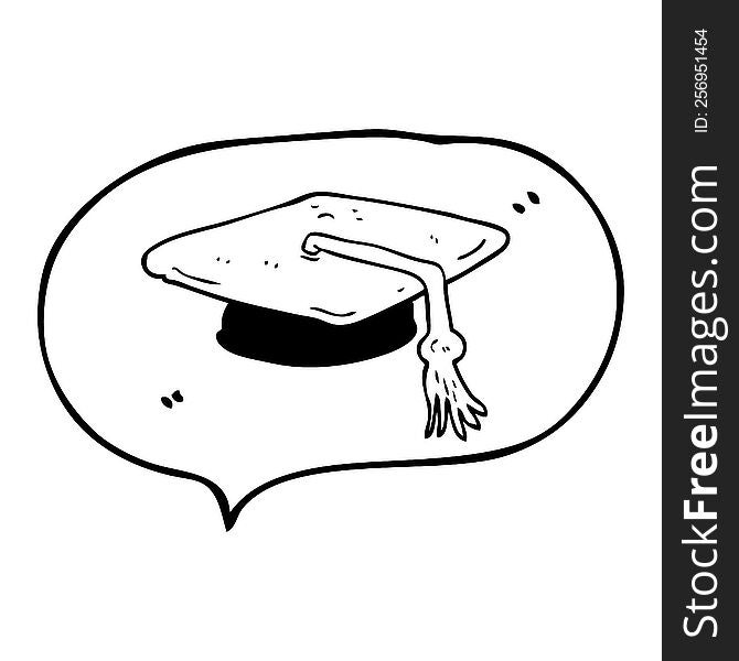 Speech Bubble Cartoon Graduation Cap