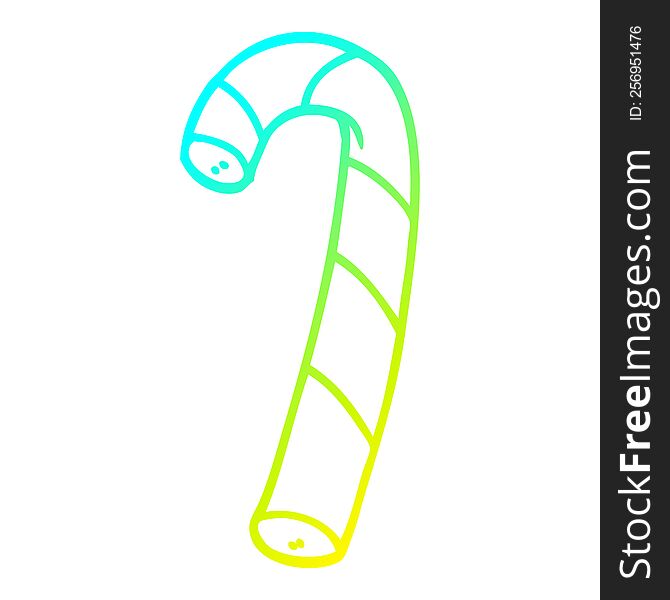 cold gradient line drawing of a cartoon pink candy canes