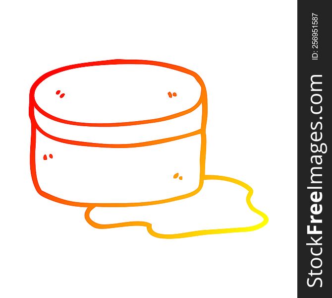 warm gradient line drawing of a cartoon beauty lotion tub