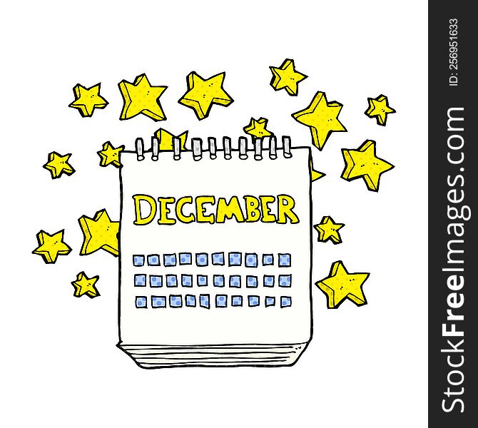 cartoon calendar showing month of December