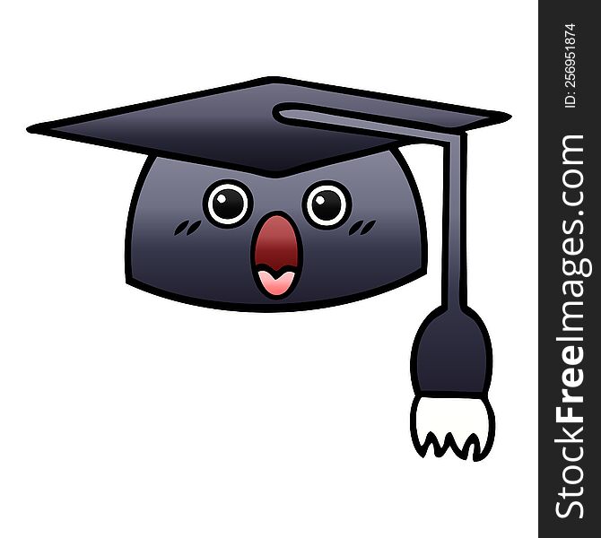 gradient shaded cartoon of a graduation hat
