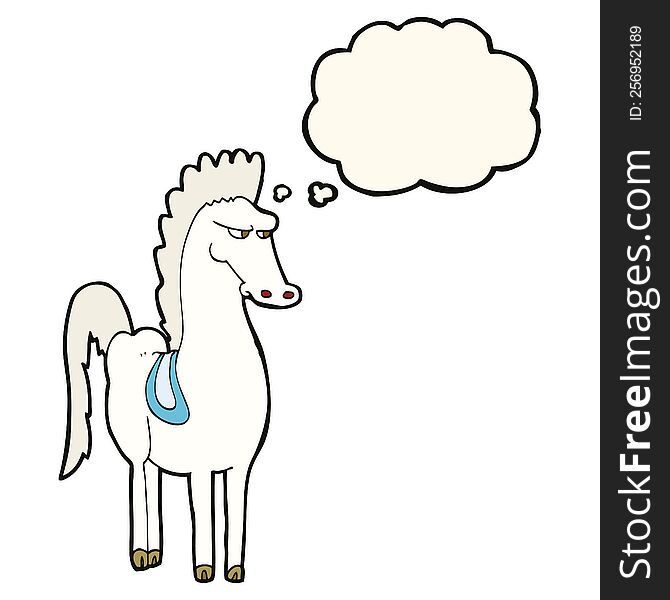 cartoon horse with thought bubble